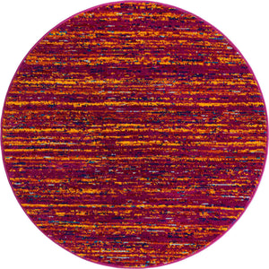 Pink 4' x 4' Calypso Round Area Rug 100% Polypropylene With Cotton Backing Colorful Vivid Traditional Design Carpet for Living Office Dining Rooms for Sale at Rug Engine