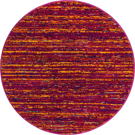 Pink 4' x 4' Calypso Round Area Rug 100% Polypropylene With Cotton Backing Colorful Vivid Traditional Design Carpet for Living Office Dining Rooms for Sale at Rug Engine
