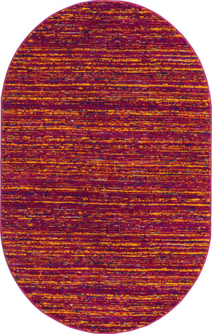 Pink 5' 3 x 8' Calypso Oval Area Rug 100% Polypropylene With Cotton Backing Colorful Vivid Traditional Design Carpet for Living Office Dining Rooms for Sale at Rug Engine