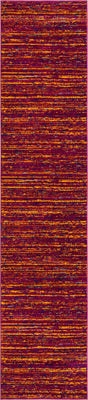 Pink 2' 7 x 12' Calypso Runner Area Rug 100% Polypropylene With Cotton Backing Colorful Vivid Traditional Design Carpet for Living Office Dining Rooms for Sale at Rug Engine