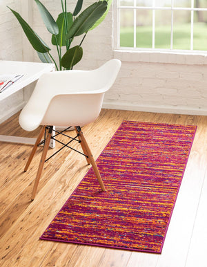 Pink 2' x 6' Calypso Runner Area Rug 100% Polypropylene With Cotton Backing Colorful Vivid Traditional Design Carpet for Living Office Dining Rooms for Sale at Rug Engine
