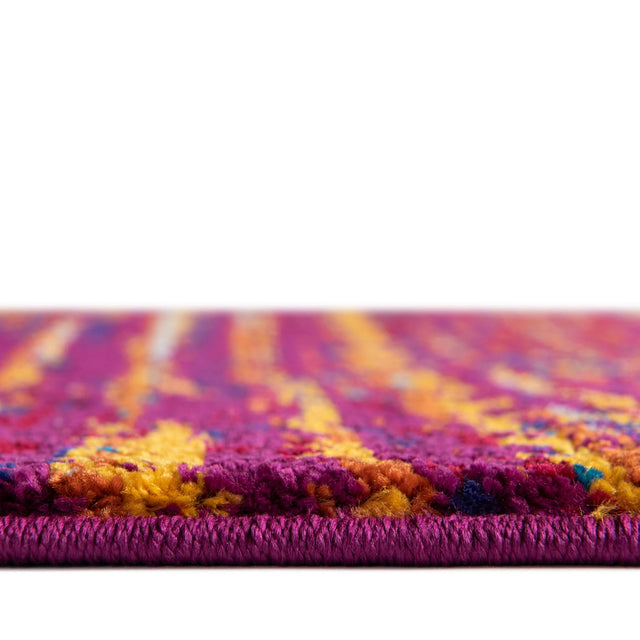 Pink 2' 7 x 12' Calypso Runner Area Rug 100% Polypropylene With Cotton Backing Colorful Vivid Traditional Design Carpet for Living Office Dining Rooms for Sale at Rug Engine