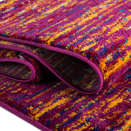 Pink 2' 7 x 12' Calypso Runner Area Rug 100% Polypropylene With Cotton Backing Colorful Vivid Traditional Design Carpet for Living Office Dining Rooms for Sale at Rug Engine
