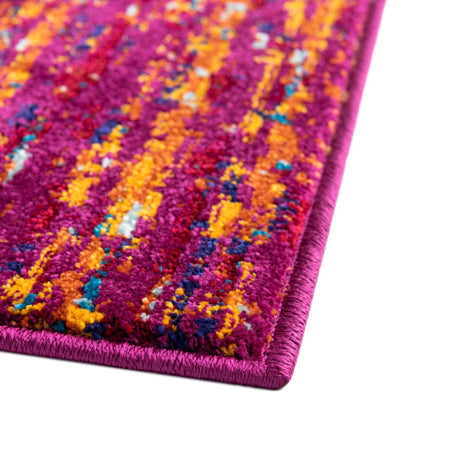 Pink 2' x 6' Calypso Runner Area Rug 100% Polypropylene With Cotton Backing Colorful Vivid Traditional Design Carpet for Living Office Dining Rooms for Sale at Rug Engine