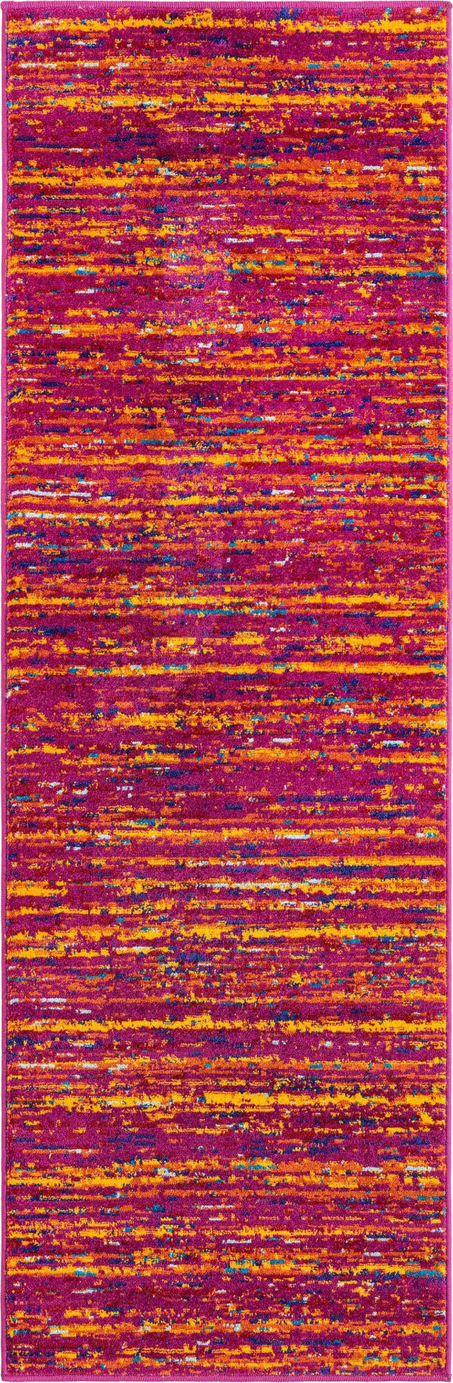 Pink 2' x 6' Calypso Runner Area Rug 100% Polypropylene With Cotton Backing Colorful Vivid Traditional Design Carpet for Living Office Dining Rooms for Sale at Rug Engine