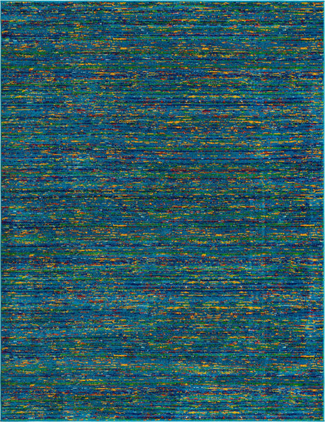 Navy Blue 7' 10 x 10' Calypso Rectangle Area Rug 100% Polypropylene With Cotton Backing Colorful Vivid Traditional Design Carpet for Living Office Dining Rooms for Sale at Rug Engine