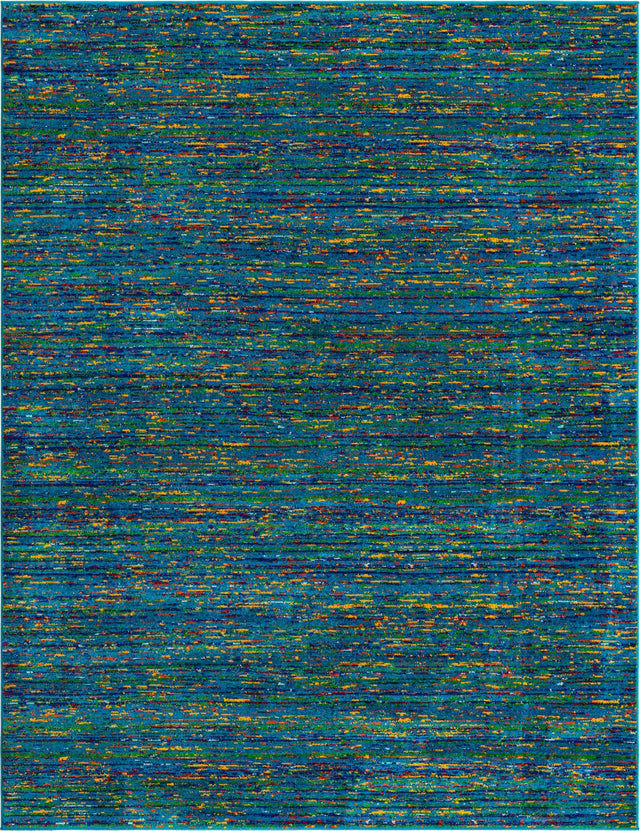 Navy Blue 7' 10 x 10' Calypso Rectangle Area Rug 100% Polypropylene With Cotton Backing Colorful Vivid Traditional Design Carpet for Living Office Dining Rooms for Sale at Rug Engine