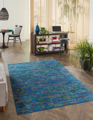Navy Blue 1' 4 x 1' 4 Calypso Sample Area Rug 100% Polypropylene With Cotton Backing Colorful Vivid Traditional Design Carpet for Living Office Dining Rooms for Sale at Rug Engine