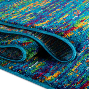 Navy Blue 7' 10 x 10' Calypso Rectangle Area Rug 100% Polypropylene With Cotton Backing Colorful Vivid Traditional Design Carpet for Living Office Dining Rooms for Sale at Rug Engine