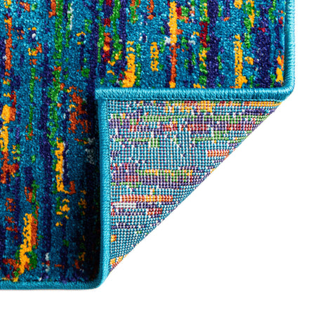 Navy Blue 7' 10 x 10' Calypso Rectangle Area Rug 100% Polypropylene With Cotton Backing Colorful Vivid Traditional Design Carpet for Living Office Dining Rooms for Sale at Rug Engine