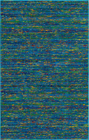 Navy Blue 5' 3 x 8' Calypso Rectangle Area Rug 100% Polypropylene With Cotton Backing Colorful Vivid Traditional Design Carpet for Living Office Dining Rooms for Sale at Rug Engine