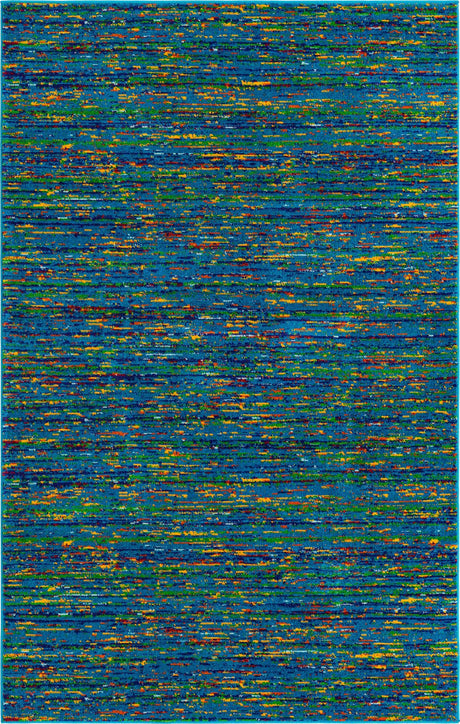 Navy Blue 5' 3 x 8' Calypso Rectangle Area Rug 100% Polypropylene With Cotton Backing Colorful Vivid Traditional Design Carpet for Living Office Dining Rooms for Sale at Rug Engine