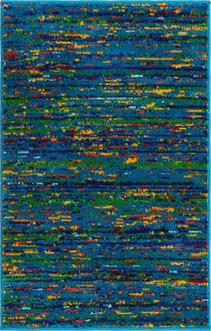 Navy Blue 2' x 3' Calypso Rectangle Area Rug 100% Polypropylene With Cotton Backing Colorful Vivid Traditional Design Carpet for Living Office Dining Rooms for Sale at Rug Engine