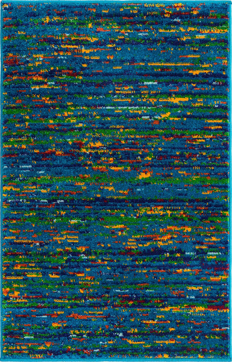 Navy Blue 2' x 3' Calypso Rectangle Area Rug 100% Polypropylene With Cotton Backing Colorful Vivid Traditional Design Carpet for Living Office Dining Rooms for Sale at Rug Engine