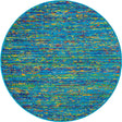 Navy Blue 4' x 4' Calypso Round Area Rug 100% Polypropylene With Cotton Backing Colorful Vivid Traditional Design Carpet for Living Office Dining Rooms for Sale at Rug Engine