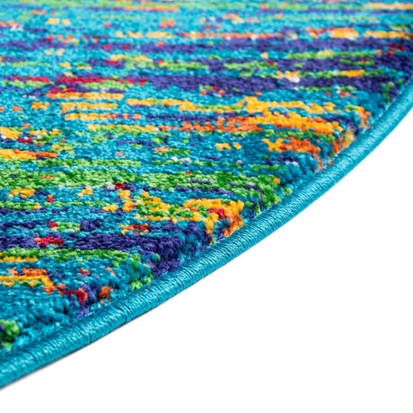 Navy Blue 5' 3 x 8' Calypso Oval Area Rug 100% Polypropylene With Cotton Backing Colorful Vivid Traditional Design Carpet for Living Office Dining Rooms for Sale at Rug Engine