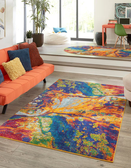 Multicolor 2' x 3' Calypso Rectangle Area Rug 100% Polypropylene With Cotton Backing Colorful Vivid Traditional Design Carpet for Living Office Dining Rooms for Sale at Rug Engine