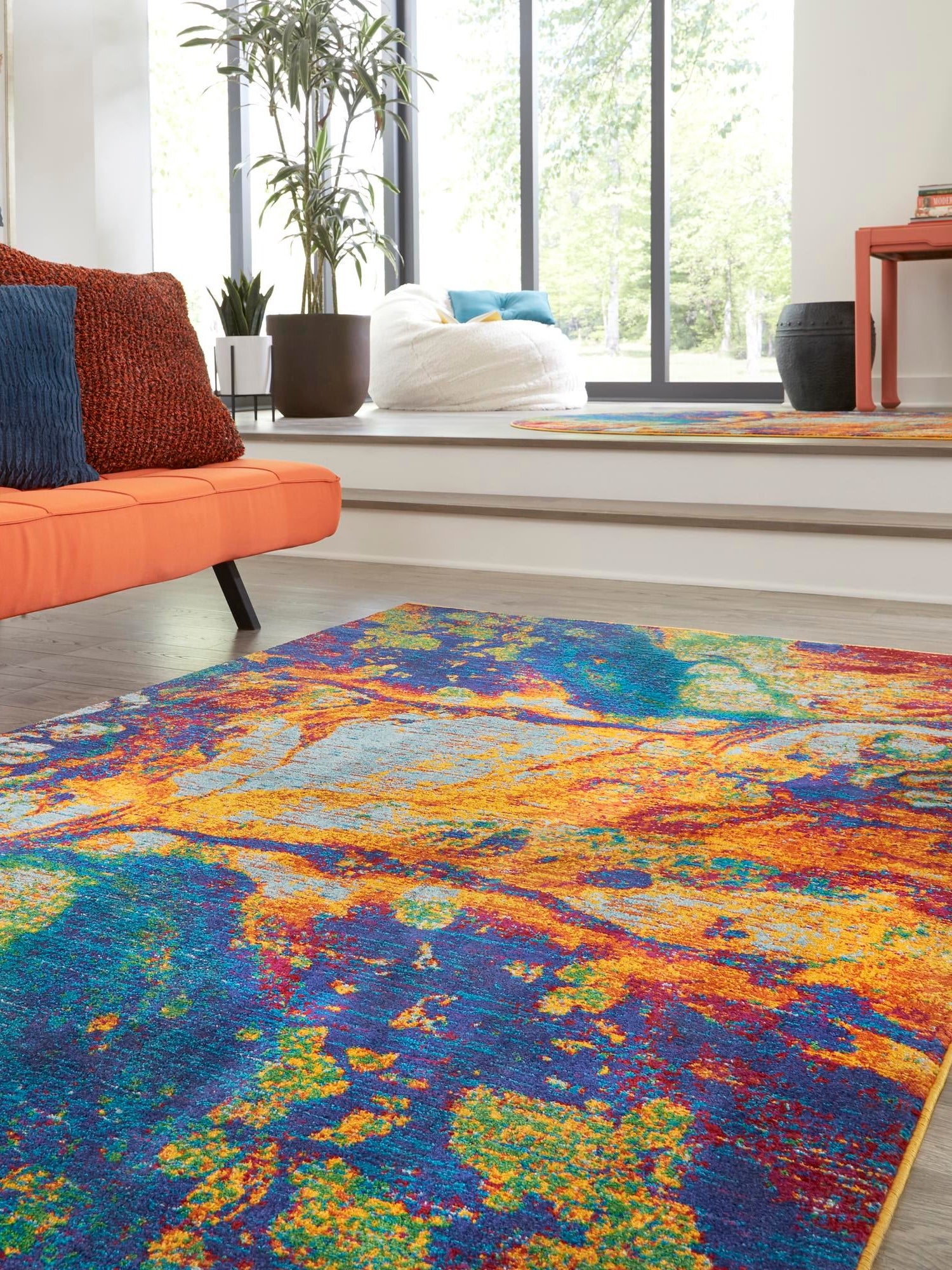 Multicolor 4' x 6' Calypso Rectangle Area Rug 100% Polypropylene With Cotton Backing Colorful Vivid Traditional Design Carpet for Living Office Dining Rooms for Sale at Rug Engine