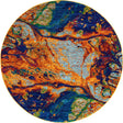 Multicolor 7' 10 x 7' 10 Calypso Round Area Rug 100% Polypropylene With Cotton Backing Colorful Vivid Traditional Design Carpet for Living Office Dining Rooms for Sale at Rug Engine