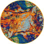 Multicolor 4' x 4' Calypso Round Area Rug 100% Polypropylene With Cotton Backing Colorful Vivid Traditional Design Carpet for Living Office Dining Rooms for Sale at Rug Engine