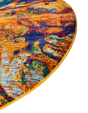 Multicolor 7' 10 x 10' Calypso Oval Area Rug 100% Polypropylene With Cotton Backing Colorful Vivid Traditional Design Carpet for Living Office Dining Rooms for Sale at Rug Engine
