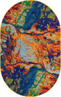 Multicolor 5' 3 x 8' Calypso Oval Area Rug 100% Polypropylene With Cotton Backing Colorful Vivid Traditional Design Carpet for Living Office Dining Rooms for Sale at Rug Engine