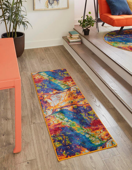 Multicolor 2' x 5' 1 Calypso Runner Area Rug 100% Polypropylene With Cotton Backing Colorful Vivid Traditional Design Carpet for Living Office Dining Rooms for Sale at Rug Engine