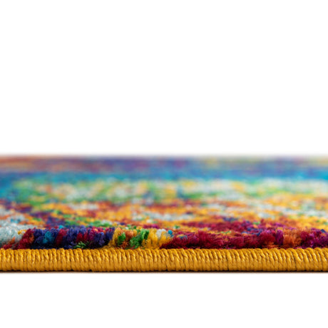 Multicolor 2' x 8' Calypso Runner Area Rug 100% Polypropylene With Cotton Backing Colorful Vivid Traditional Design Carpet for Living Office Dining Rooms for Sale at Rug Engine