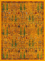 Yellow 9' x 12' Calypso Rectangle Area Rug 100% Polypropylene With Cotton Backing Colorful Vivid Traditional Design Carpet for Living Office Dining Rooms for Sale at Rug Engine
