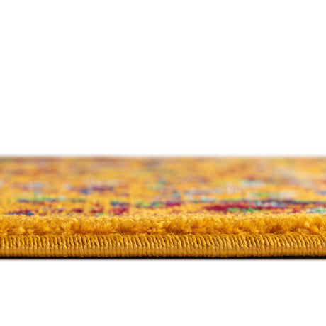 Yellow 7' 10 x 10' Calypso Rectangle Area Rug 100% Polypropylene With Cotton Backing Colorful Vivid Traditional Design Carpet for Living Office Dining Rooms for Sale at Rug Engine