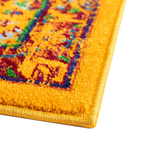 Yellow 7' 10 x 10' Calypso Rectangle Area Rug 100% Polypropylene With Cotton Backing Colorful Vivid Traditional Design Carpet for Living Office Dining Rooms for Sale at Rug Engine
