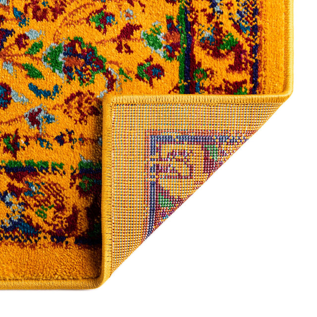Yellow 7' 10 x 10' Calypso Rectangle Area Rug 100% Polypropylene With Cotton Backing Colorful Vivid Traditional Design Carpet for Living Office Dining Rooms for Sale at Rug Engine