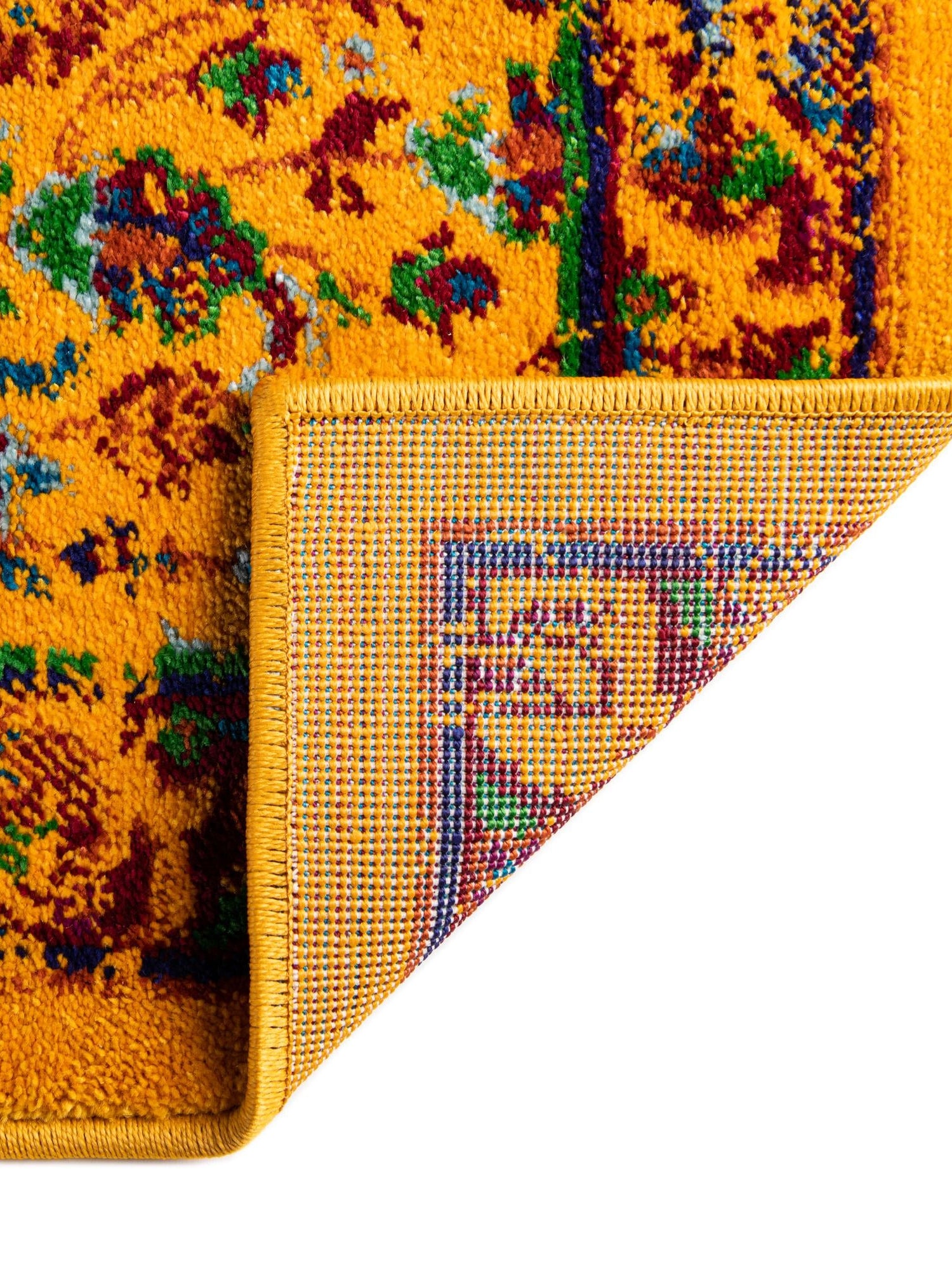 Yellow 4' x 6' Calypso Rectangle Area Rug 100% Polypropylene With Cotton Backing Colorful Vivid Traditional Design Carpet for Living Office Dining Rooms for Sale at Rug Engine