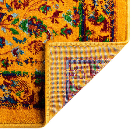 Yellow 2' x 3' Calypso Rectangle Area Rug 100% Polypropylene With Cotton Backing Colorful Vivid Traditional Design Carpet for Living Office Dining Rooms for Sale at Rug Engine