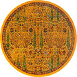 Yellow 7' 10 x 7' 10 Calypso Round Area Rug 100% Polypropylene With Cotton Backing Colorful Vivid Traditional Design Carpet for Living Office Dining Rooms for Sale at Rug Engine