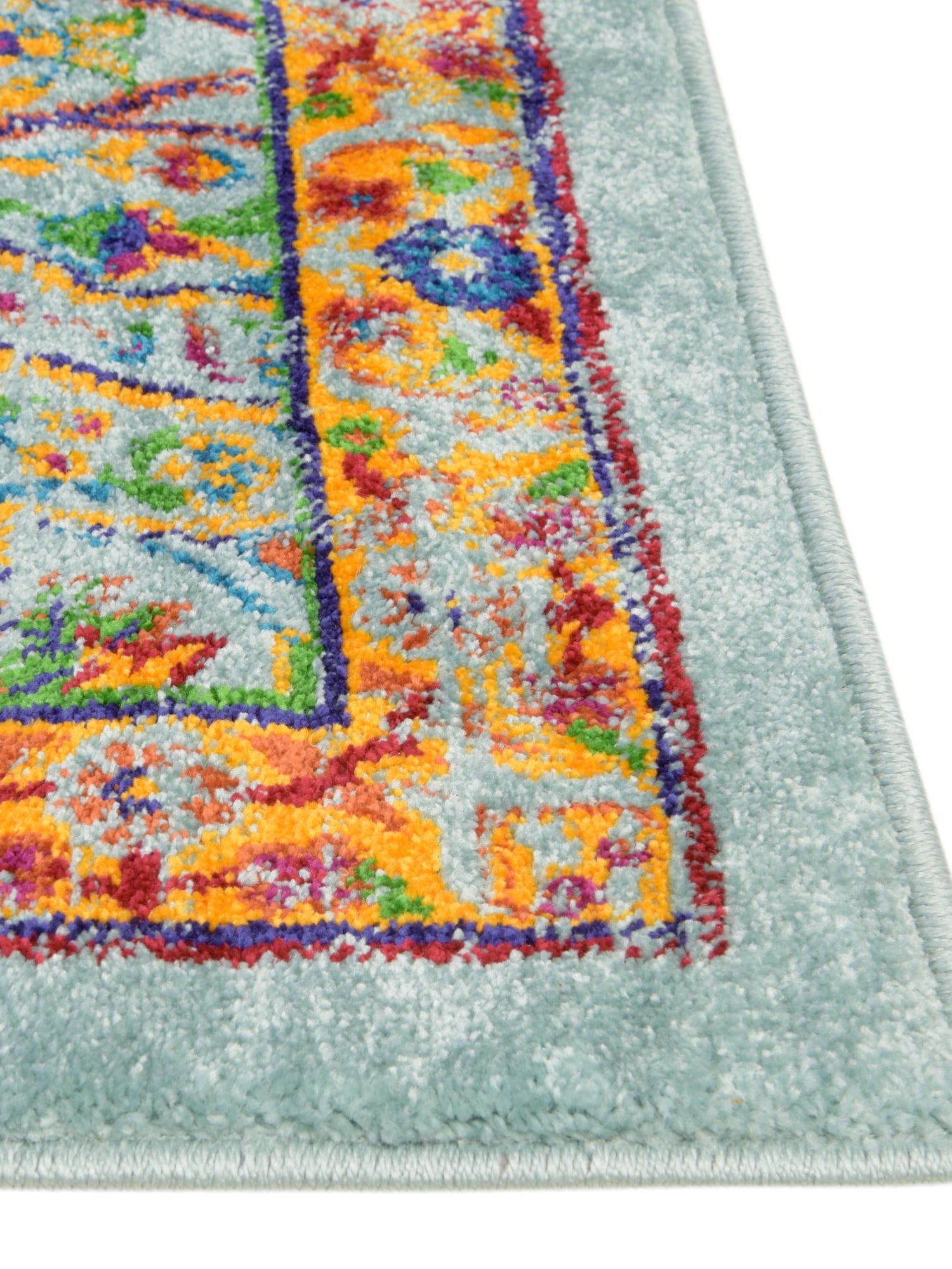 Aqua 4' x 6' Calypso Rectangle Area Rug 100% Polypropylene With Cotton Backing Colorful Vivid Traditional Design Carpet for Living Office Dining Rooms for Sale at Rug Engine