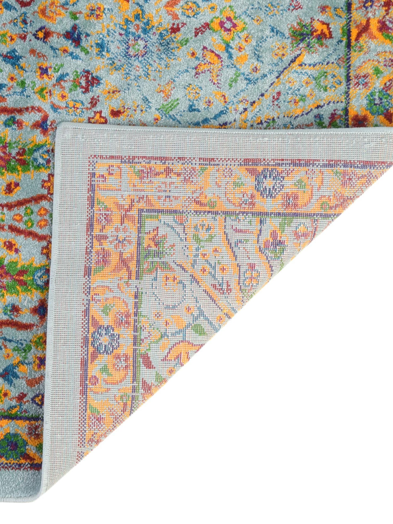 Aqua 9' x 12' Calypso Rectangle Area Rug 100% Polypropylene With Cotton Backing Colorful Vivid Traditional Design Carpet for Living Office Dining Rooms for Sale at Rug Engine