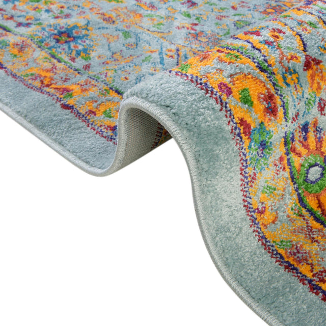 Aqua 9' 10 x 14' 1 Calypso Rectangle Area Rug 100% Polypropylene With Cotton Backing Colorful Vivid Traditional Design Carpet for Living Office Dining Rooms for Sale at Rug Engine