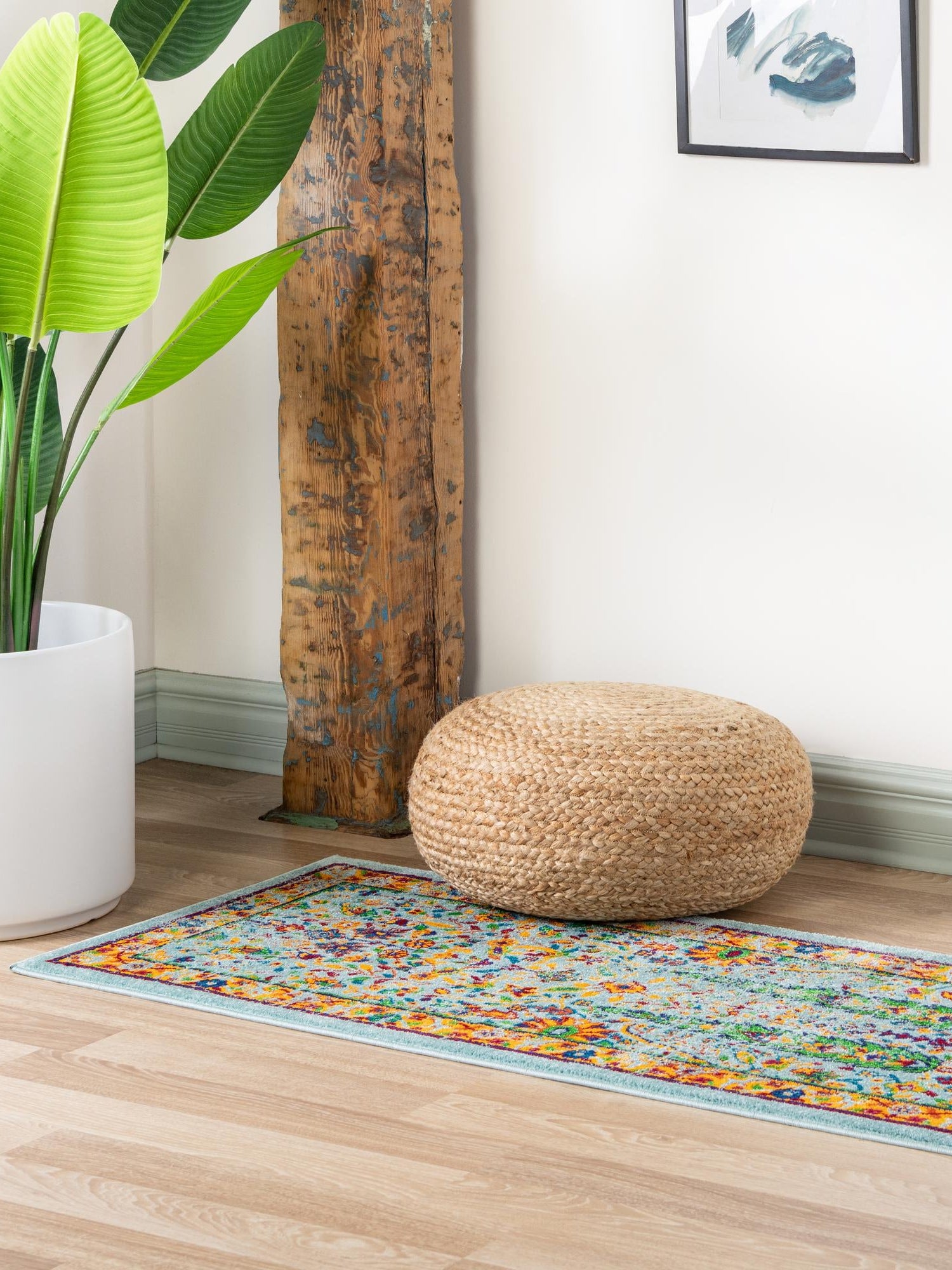 Aqua 2' 7 x 10' Calypso Runner Area Rug 100% Polypropylene With Cotton Backing Colorful Vivid Traditional Design Carpet for Living Office Dining Rooms for Sale at Rug Engine