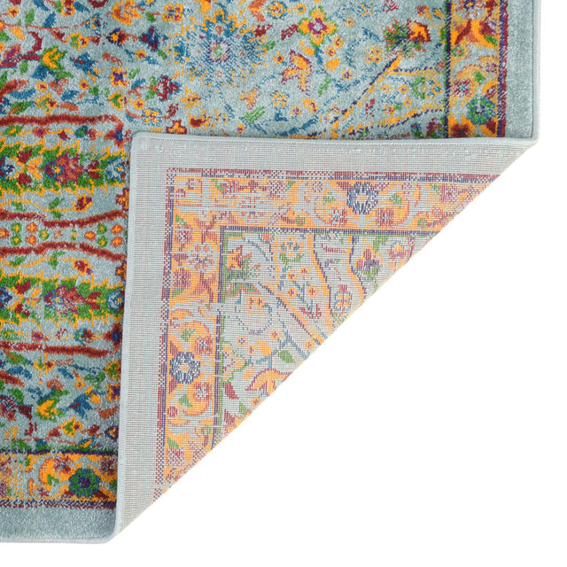 Aqua 2' 7 x 10' Calypso Runner Area Rug 100% Polypropylene With Cotton Backing Colorful Vivid Traditional Design Carpet for Living Office Dining Rooms for Sale at Rug Engine