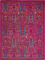 Pink 9' x 12' Calypso Rectangle Area Rug 100% Polypropylene With Cotton Backing Colorful Vivid Traditional Design Carpet for Living Office Dining Rooms for Sale at Rug Engine
