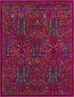 Pink 7' 10 x 10' Calypso Rectangle Area Rug 100% Polypropylene With Cotton Backing Colorful Vivid Traditional Design Carpet for Living Office Dining Rooms for Sale at Rug Engine