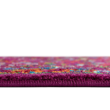 Pink 4' x 6' Calypso Rectangle Area Rug 100% Polypropylene With Cotton Backing Colorful Vivid Traditional Design Carpet for Living Office Dining Rooms for Sale at Rug Engine