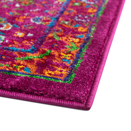 Pink 4' x 6' Calypso Rectangle Area Rug 100% Polypropylene With Cotton Backing Colorful Vivid Traditional Design Carpet for Living Office Dining Rooms for Sale at Rug Engine