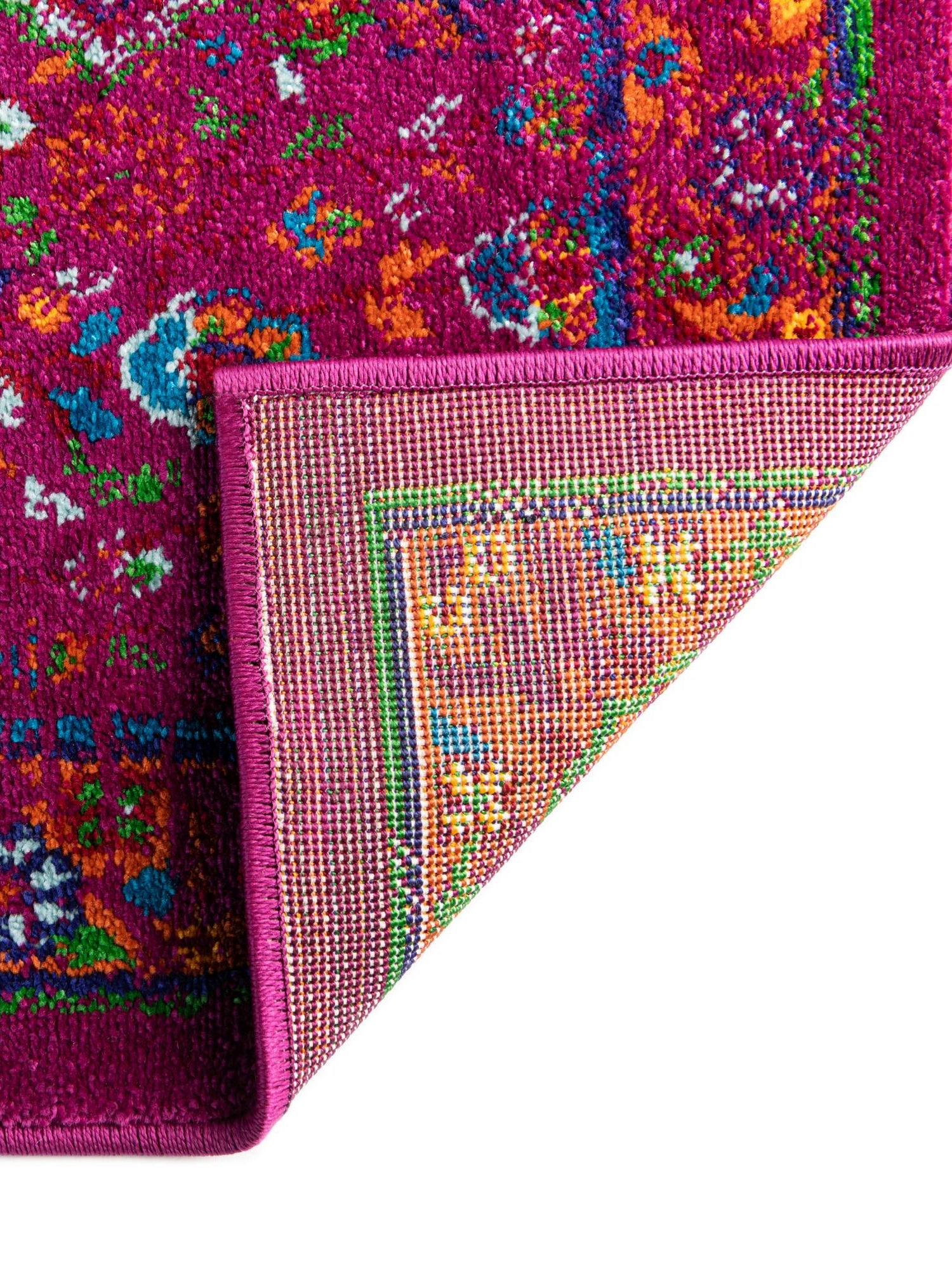 Pink 4' x 6' Calypso Rectangle Area Rug 100% Polypropylene With Cotton Backing Colorful Vivid Traditional Design Carpet for Living Office Dining Rooms for Sale at Rug Engine