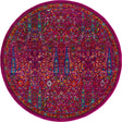 Pink 7' 10 x 7' 10 Calypso Round Area Rug 100% Polypropylene With Cotton Backing Colorful Vivid Traditional Design Carpet for Living Office Dining Rooms for Sale at Rug Engine