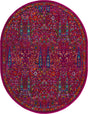 Pink 7' 10 x 10' Calypso Oval Area Rug 100% Polypropylene With Cotton Backing Colorful Vivid Traditional Design Carpet for Living Office Dining Rooms for Sale at Rug Engine