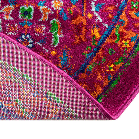 Pink 5' 3 x 8' Calypso Oval Area Rug 100% Polypropylene With Cotton Backing Colorful Vivid Traditional Design Carpet for Living Office Dining Rooms for Sale at Rug Engine