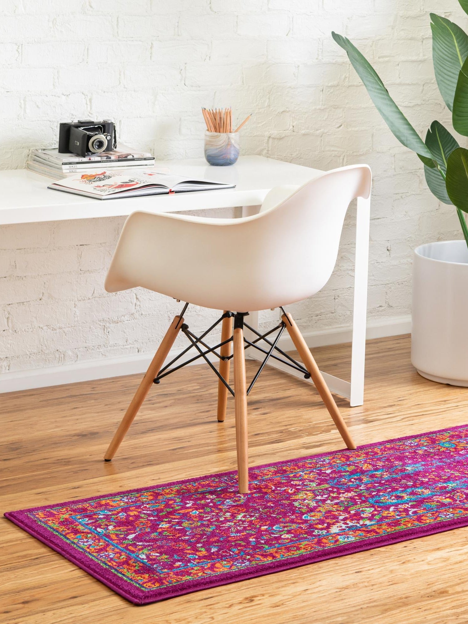 Pink 2' x 6' Calypso Runner Area Rug 100% Polypropylene With Cotton Backing Colorful Vivid Traditional Design Carpet for Living Office Dining Rooms for Sale at Rug Engine