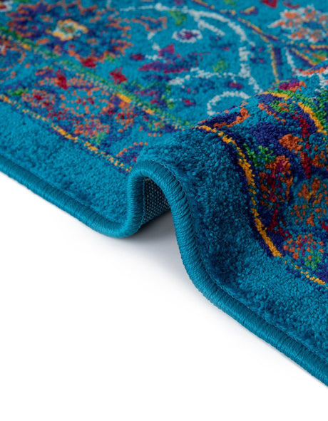 Navy Blue 7' 10 x 10' Calypso Rectangle Area Rug 100% Polypropylene With Cotton Backing Colorful Vivid Traditional Design Carpet for Living Office Dining Rooms for Sale at Rug Engine